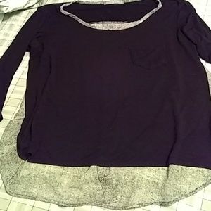 Large Loveapella black 3/4 sleeve top